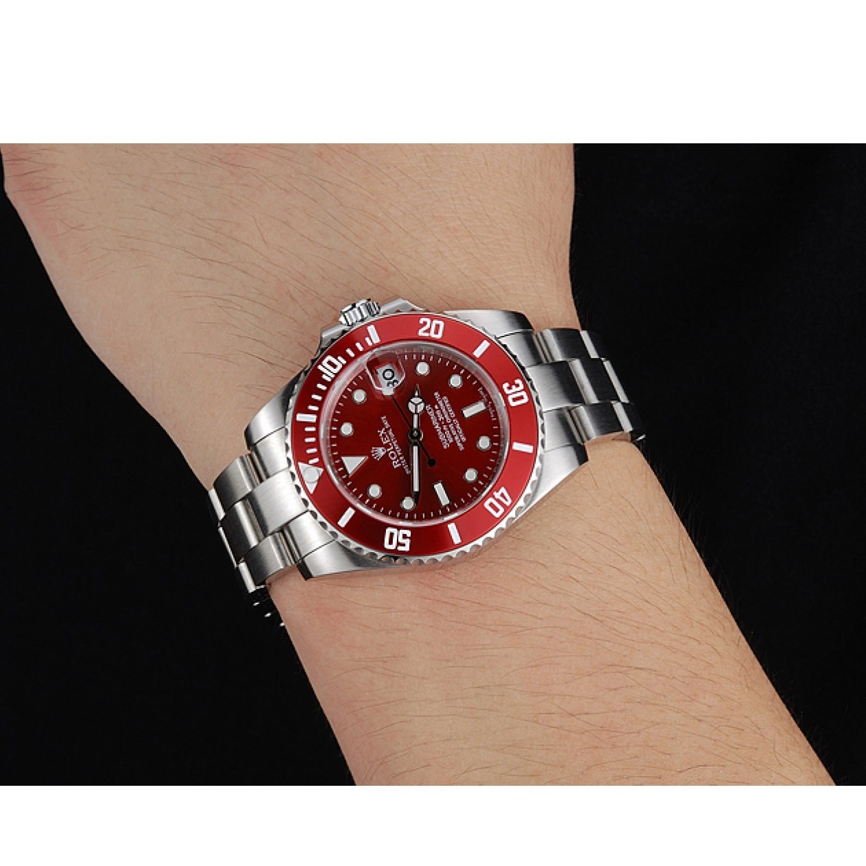 Good copy rolex watches Stainless Dial Bracelet Rolex Steel Submariner Red 1454154 0825